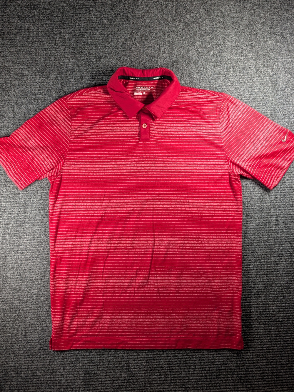 Nike Golf Dri-Fit Tour Performance Polo Vibrant Red Men's Size Lg.